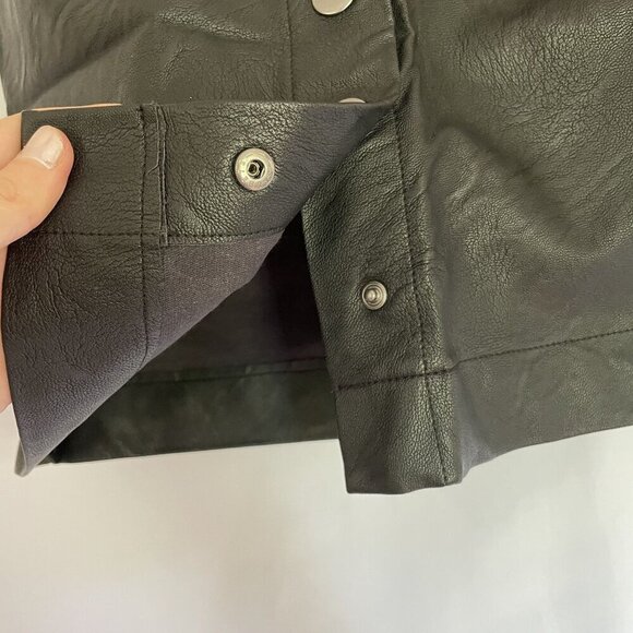 Cotton-on leather miniskirt casual pockets night out women's size 6 button down - Picture 3 of 7